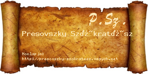 Presovszky Szókratész névjegykártya